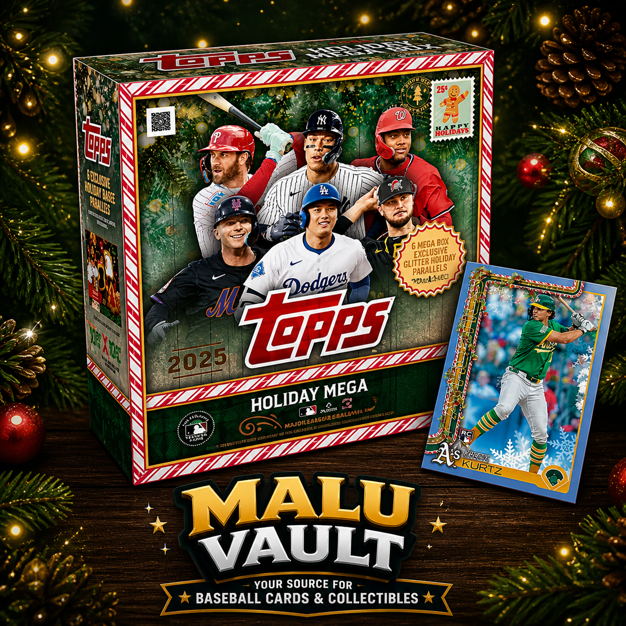 2025 Topps MLB Holiday Baseball Trading Card Mega Box